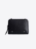 Italian Leather Mini Clutch Bag Black